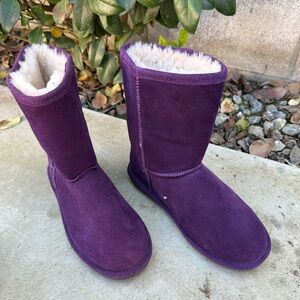 Purple half-calf boots